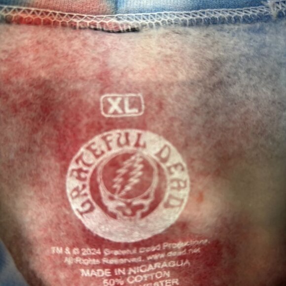 Grateful Dead Summer Tour 1987 Jam Band Tie Dye Hoodie XL - Picture 4 of 4